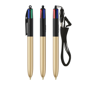 BIC® 4 Colours® Glacé con laccetto personalizzata — Nero - glacé d'oro