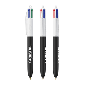 BIC® 4 Colours® Soft personalizzata — Bianco - nero morbido (esempio di personalizzazione)