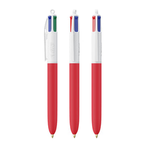 BIC® 4 Colours® Soft personalizzata — Bianco - rosso morbido