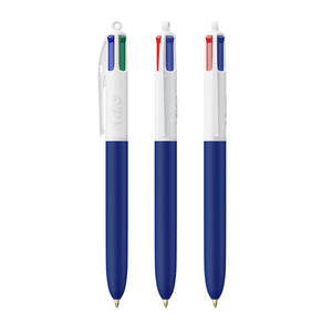 BIC® 4 Colours® Soft personalizzata — Bianco - blu navy morbido