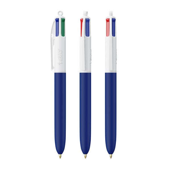 BIC® 4 Colours® Soft personalizzata — Bianco - blu navy morbido