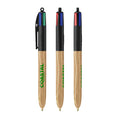 BIC® 4 Colours® Wood Style personalizzata — Nero - legno naturale (esempio di personalizzazione)