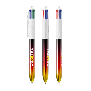 BIC® 4 Colours® Flags Collection personalizzata — Bianco - Nero - Rosso - Giallo (esempio di personalizzazione)