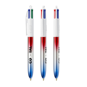 BIC® 4 Colours® Flags Collection personalizzata — Rosso - argento - blu (esempio di personalizzazione)