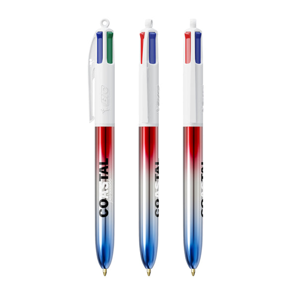 BIC® 4 Colours® Flags Collection personalizzata — Rosso - argento - blu (esempio di personalizzazione)