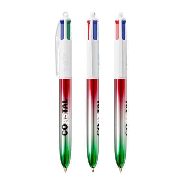 BIC® 4 Colours® Flags Collection personalizzata — verde - argento - Rosso (esempio di personalizzazione)