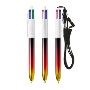 BIC® 4 Colours® Flags Collection con laccetto personalizzata — Bianco - Nero - Rosso - Giallo