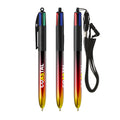 BIC® 4 Colours® Flags Collection con laccetto personalizzata — Nero - Nero - Rosso - Giallo (esempio di personalizzazione)