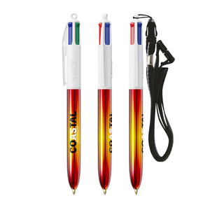 BIC® 4 Colours® Flags Collection con laccetto personalizzata — Rosso - giallo - rosso (esempio di personalizzazione)