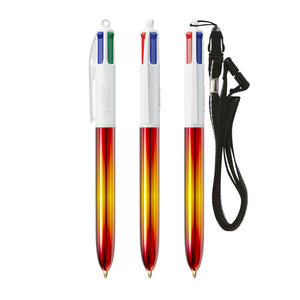BIC® 4 Colours® Flags Collection con laccetto personalizzata — Rosso - giallo - rosso