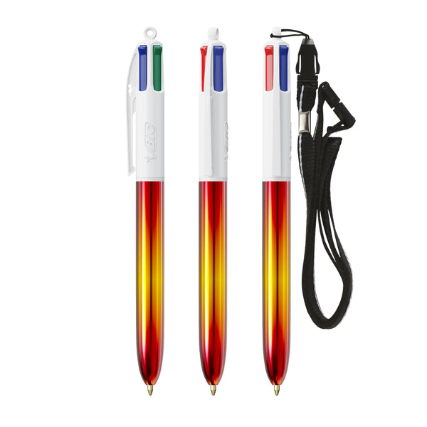 BIC® 4 Colours® Flags Collection con laccetto personalizzata — Rosso - giallo - rosso
