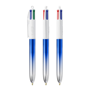 BIC® 4 Colours® Bicolor personalizzata — Blu/Argento
