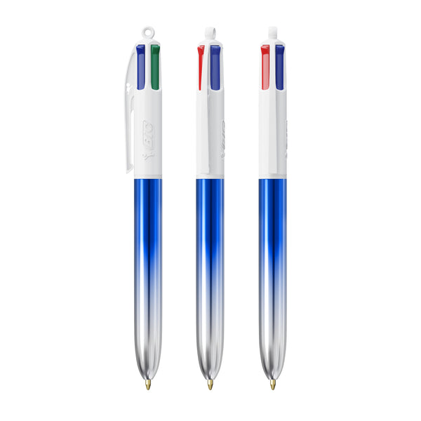 BIC® 4 Colours® Bicolor personalizzata — Blu/Argento