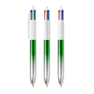 BIC® 4 Colours® Bicolor personalizzata — Verde/Argento