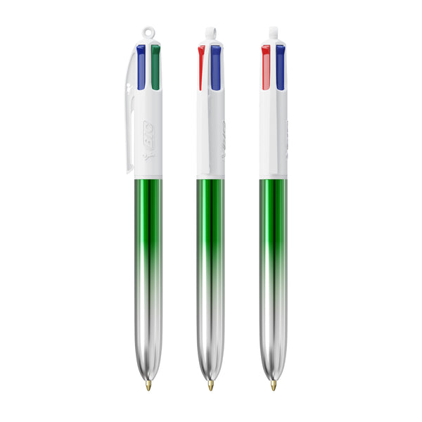 BIC® 4 Colours® Bicolor personalizzata — Verde/Argento