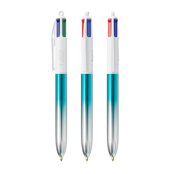 BIC® 4 Colours® Bicolor personalizzata — Turchese/Argento