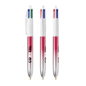 BIC® 4 Colours® Bicolor personalizzata — Rosa/Argento (esempio di personalizzazione)