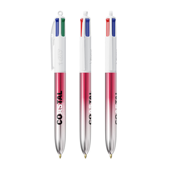 BIC® 4 Colours® Bicolor personalizzata — Rosa/Argento (esempio di personalizzazione)