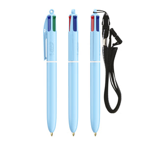 BIC® 4 Colours® Pastel con laccetto personalizzata — Azzurro Pastel