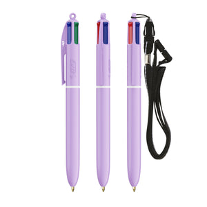 BIC® 4 Colours® Pastel con laccetto personalizzata — Viola Pastello