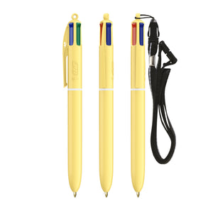 BIC® 4 Colours® Pastel con laccetto personalizzata — Giallo Pastello