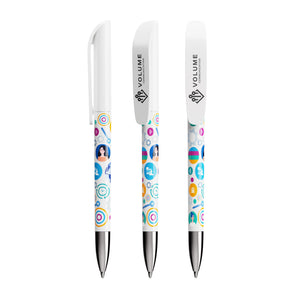 BIC® Super Clip Advance personalizzata — Bianco / Inchiostro Blu (esempio di personalizzazione)