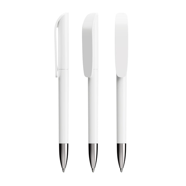 BIC® Super Clip Advance personalizzata — Bianco / Inchiostro Blu