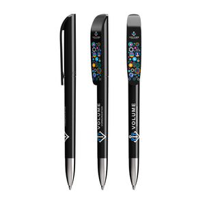 BIC® Super Clip Advance personalizzata — Nero / Inchiostro Blu (esempio di personalizzazione)