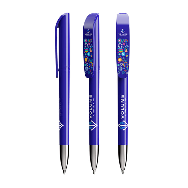 BIC® Super Clip Advance personalizzata — Blu / Inchiostro Blu (esempio di personalizzazione)
