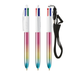 BIC® 4 Colours® Gradient con laccetto personalizzata — Rosa/Giallo/Turchese
