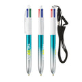 BIC® 4 Colours® Bicolor con laccetto personalizzata — Turchese/Argento (esempio di personalizzazione)