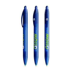 BIC® Wide Body personalizzata — Blu Scuro Frosted / Inchiostro Blu (esempio di personalizzazione)