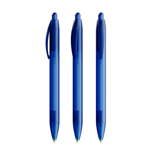 BIC® Wide Body personalizzata — Blu Scuro Frosted / Inchiostro Blu