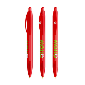 BIC® Wide Body personalizzata — Rosso Frosted / Inchiostro Blu (esempio di personalizzazione)