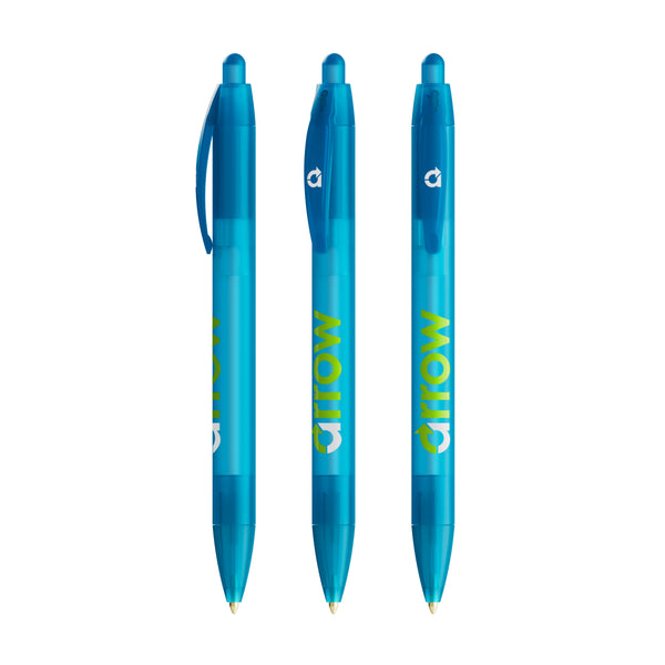 BIC® Wide Body personalizzata — Azzurro Frosted / Inchiostro Blu (esempio di personalizzazione)