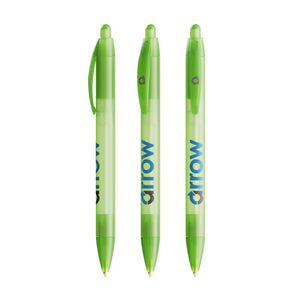 BIC® Wide Body personalizzata — Verde Frosted / Inchiostro Blu (esempio di personalizzazione)