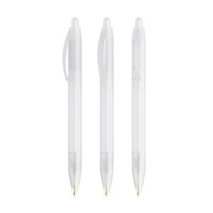 BIC® Wide Body personalizzata — Bianco Frosted / Inchiostro Blu