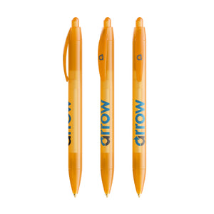 BIC® Wide Body personalizzata — Arancio Frosted / Inchiostro Blu (esempio di personalizzazione)