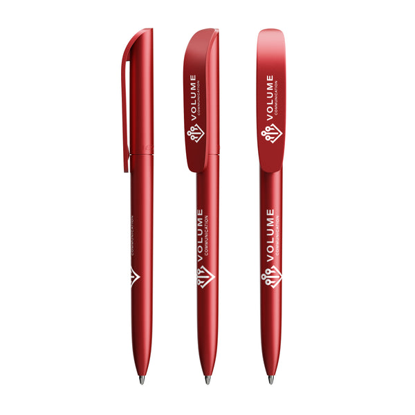 BIC® Super Clip Glacé personalizzata — Glacé rosso / Inchiostro Nero (esempio di personalizzazione)