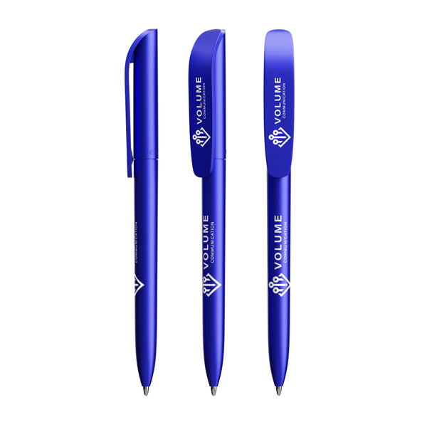 BIC® Super Clip Glacé personalizzata — Glacé blu / Inchiostro Nero (esempio di personalizzazione)