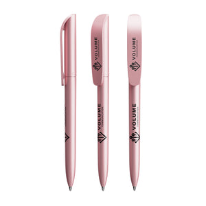 BIC® Super Clip Glacé personalizzata — Glacé rosa / Inchiostro Nero (esempio di personalizzazione)