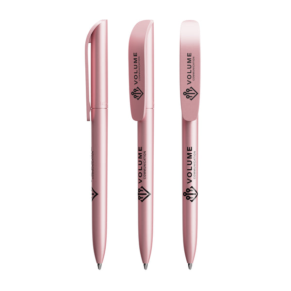 BIC® Super Clip Glacé personalizzata — Glacé rosa / Inchiostro Nero (esempio di personalizzazione)