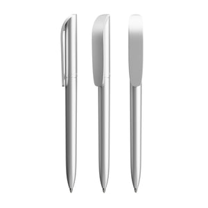 BIC® Super Clip Glacé personalizzata — Glacé d'argento / Inchiostro Nero