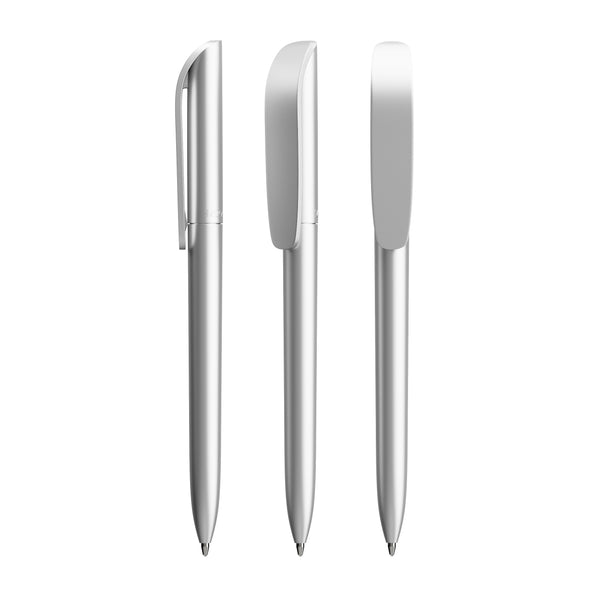 BIC® Super Clip Glacé personalizzata — Glacé d'argento / Inchiostro Nero