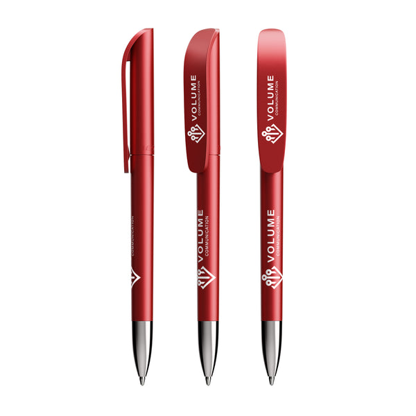 BIC® Super Clip Glacé Advance personalizzata — Glacé rosso / Inchiostro Nero (esempio di personalizzazione)
