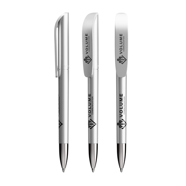 BIC® Super Clip Glacé Advance personalizzata — Glacé d'argento / Inchiostro Nero (esempio di personalizzazione)