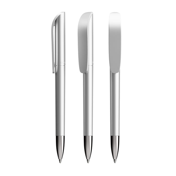 BIC® Super Clip Glacé Advance personalizzata — Glacé d'argento / Inchiostro Nero