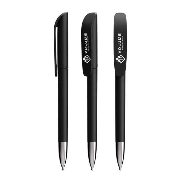 BIC® Super Clip Soft Advance personalizzata — Nero morbido / Inchiostro Nero (esempio di personalizzazione)