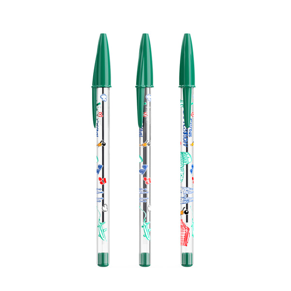 BIC® Cristal® Expression personalizzata — Verde / Inchiostro verde (esempio di personalizzazione)