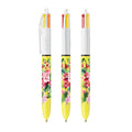 BIC® 4 Colours® Sun personalizzata — Bianco/Giallo (esempio di personalizzazione)